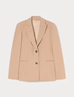 Blazer in jersey scuba crêpe - CAMMELLO