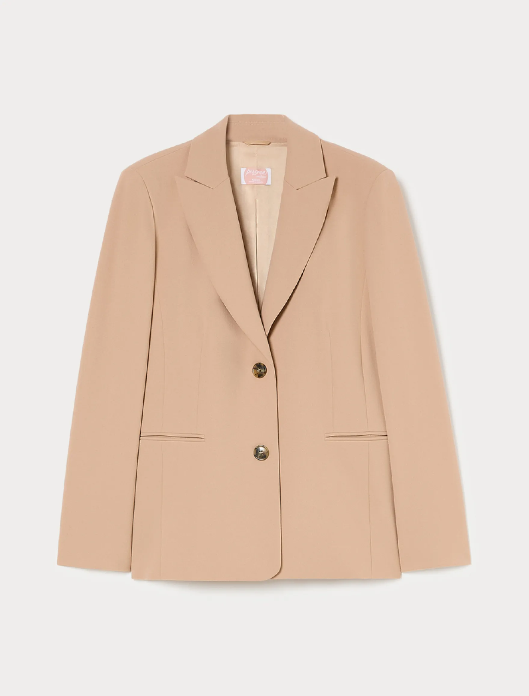 Blazer in jersey scuba crêpe - CAMMELLO