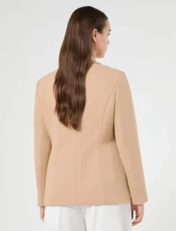 Blazer in jersey scuba crêpe - CAMMELLO