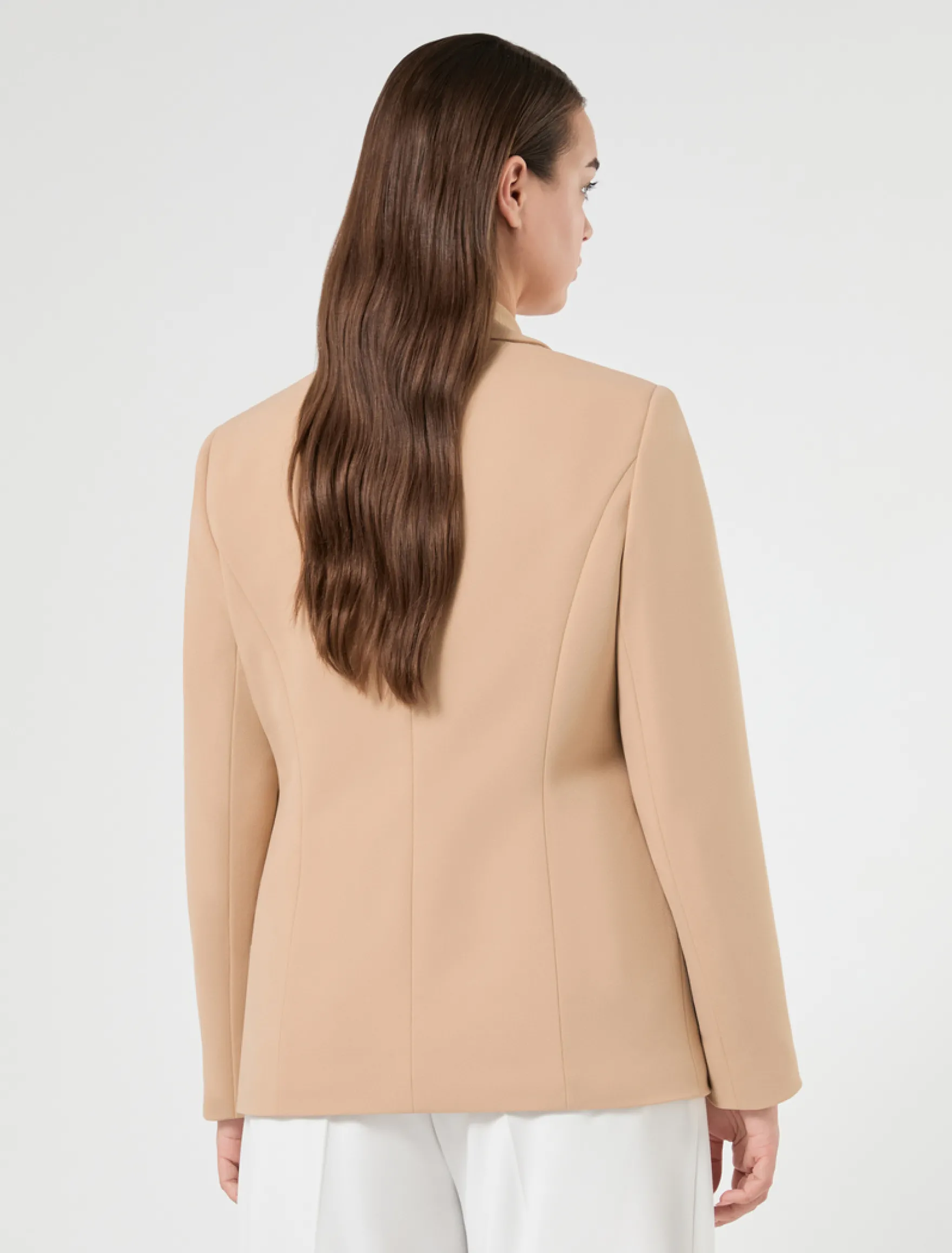 Blazer in jersey scuba crêpe - CAMMELLO