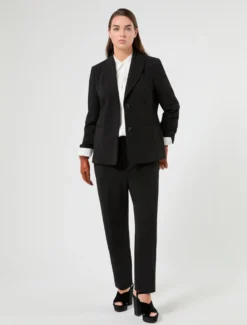 Blazer in jersey scuba crêpe - NERO