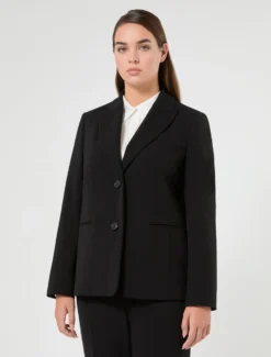 Blazer in jersey scuba crêpe - NERO