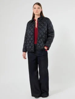 Blusa a polo in crêpe de Chine - BORDEAUX
