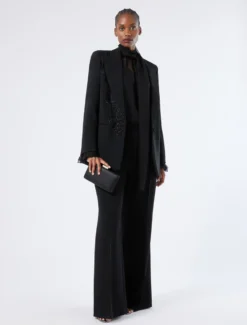 Blusa in chiffon di seta - NERO