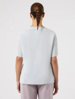 Blusa in crêpe de Chine di seta - AZZURRO