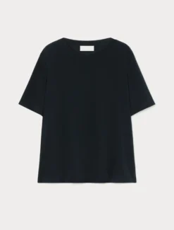 Blusa in crêpe de Chine di seta - BLU NOTTE