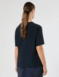 Blusa in crêpe de Chine di seta - BLU NOTTE
