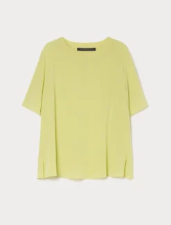 Blusa in crêpe de Chine di seta - LIME
