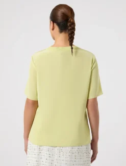 Blusa in crêpe de Chine di seta - LIME