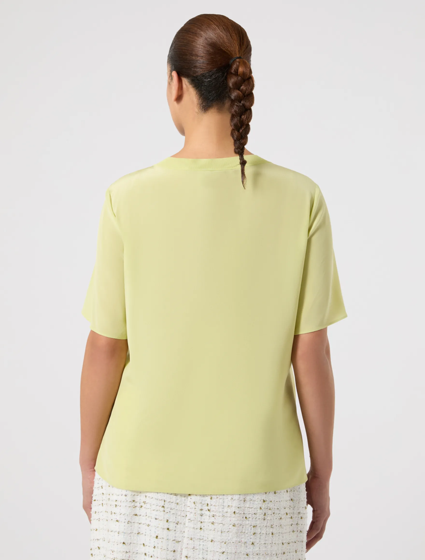 Blusa in crêpe de Chine di seta - LIME