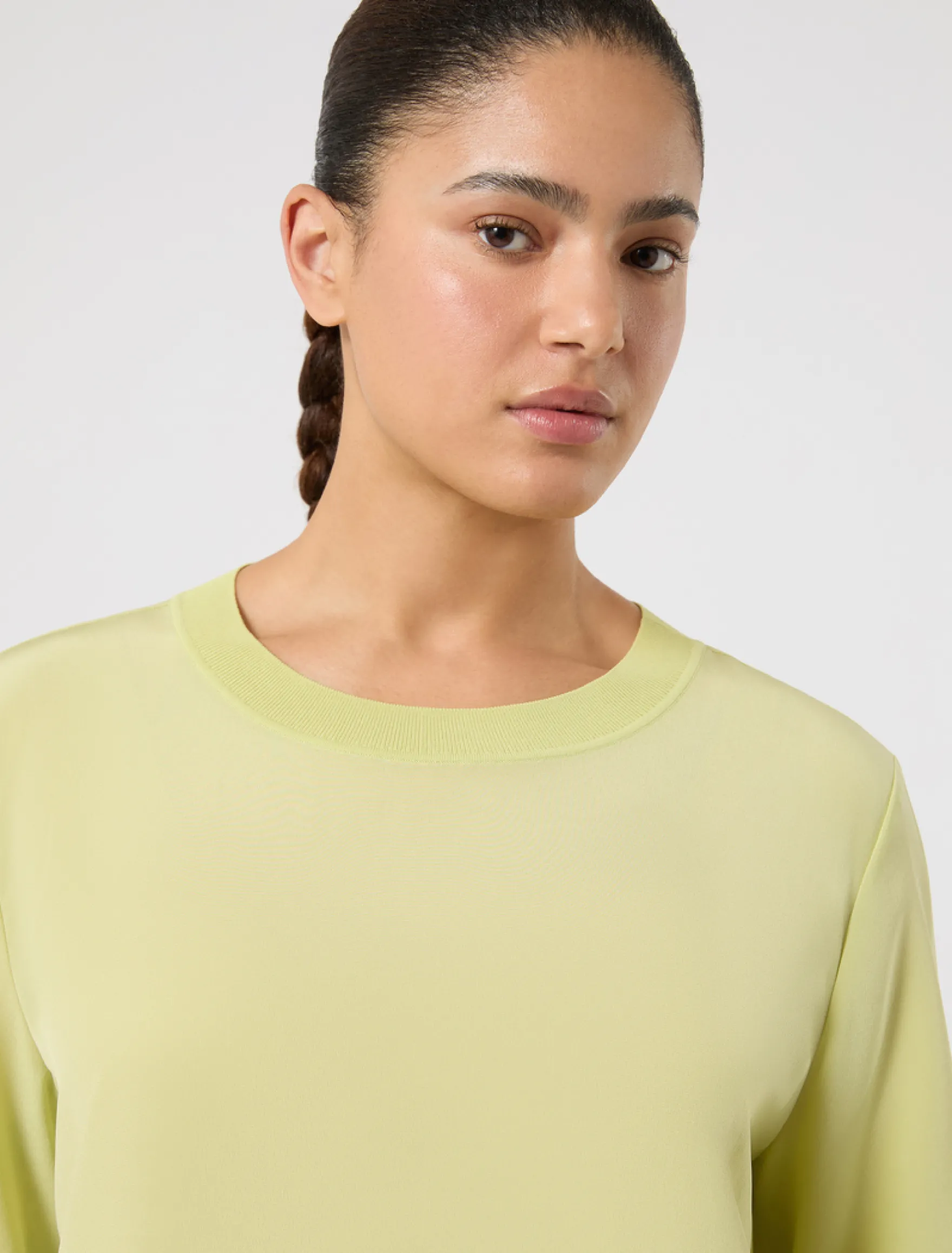 Blusa in crêpe de Chine di seta - LIME