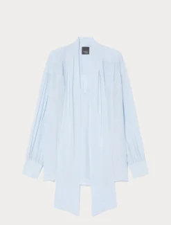 Blusa in georgette - AZZURRO