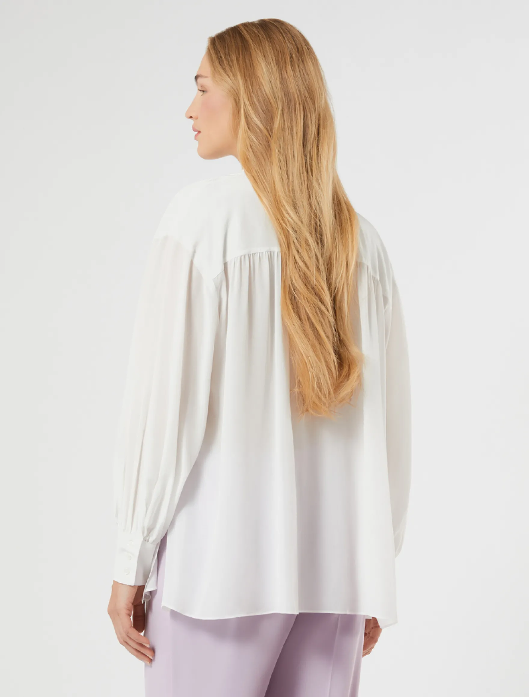 Blusa in georgette - BIANCO