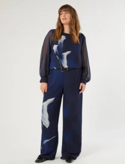 Blusa in georgette - BLU NOTTE