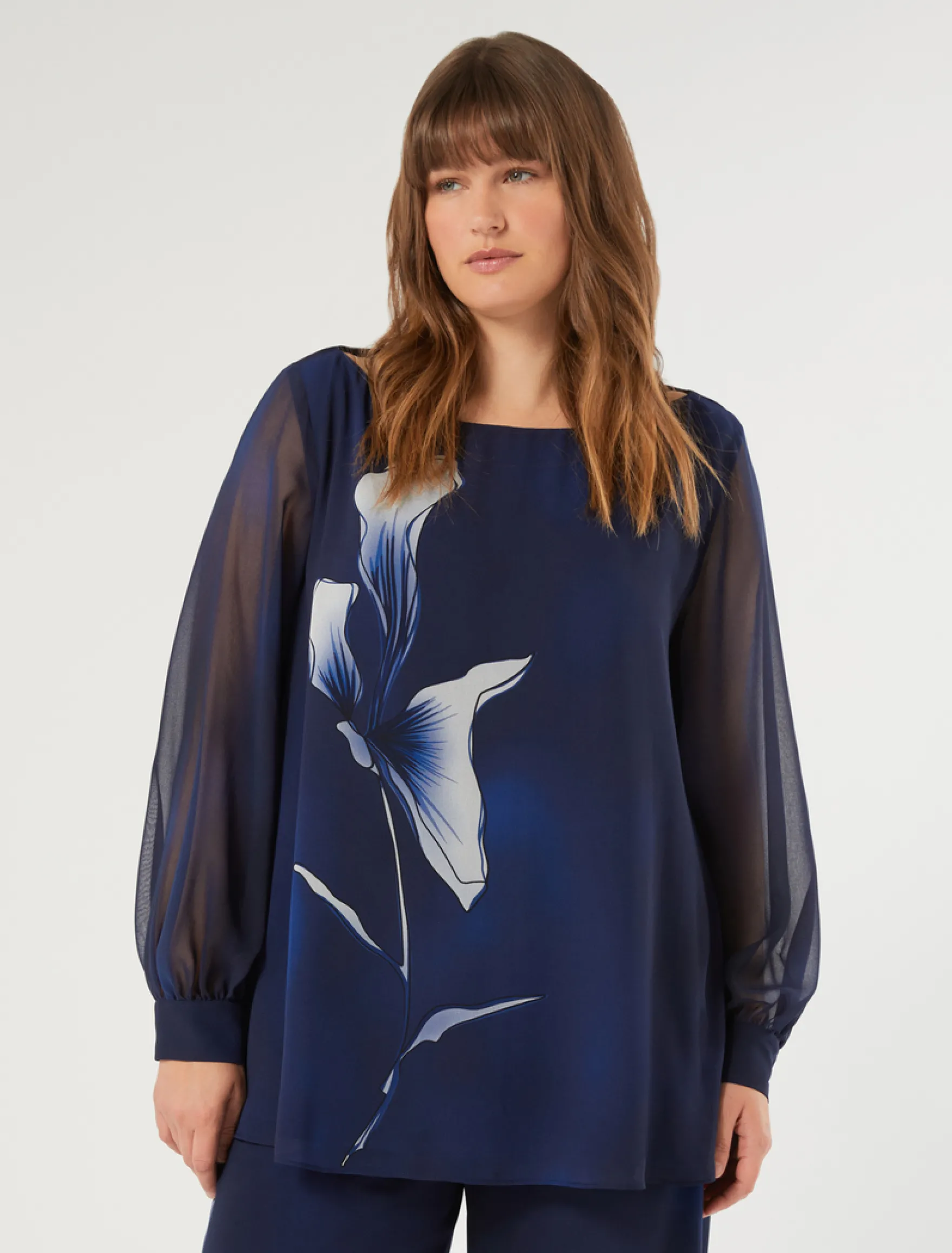 Blusa in georgette - BLU NOTTE