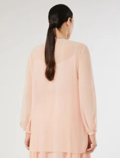Blusa in georgette con ricamo - ROSA