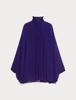 Blusa in georgette con ricamo - VIOLA