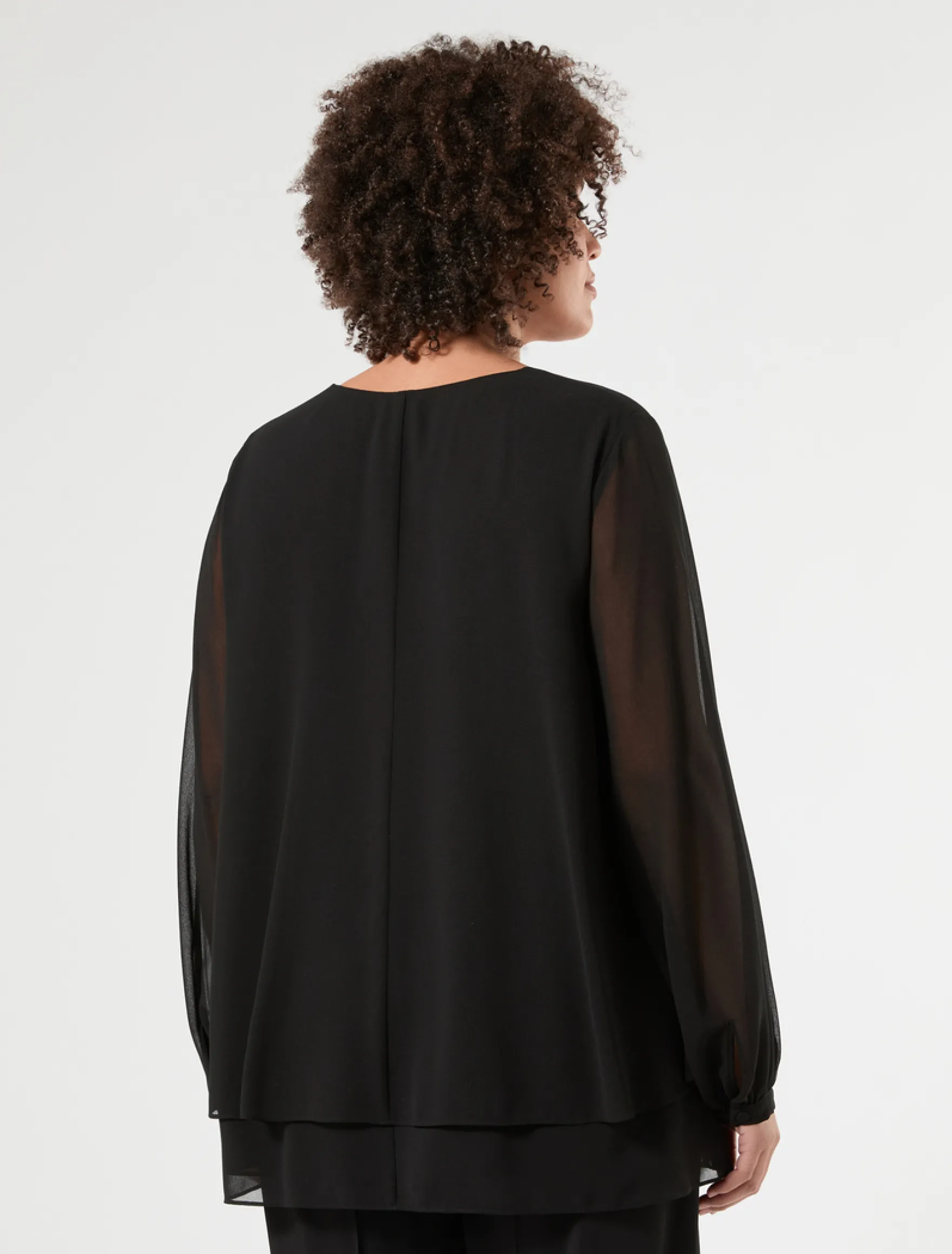 Blusa in georgette - NERO