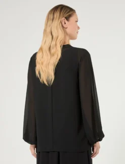 Blusa in georgette - NERO
