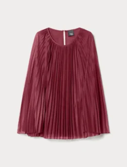 Blusa in jersey plissé - ROSA SCURO