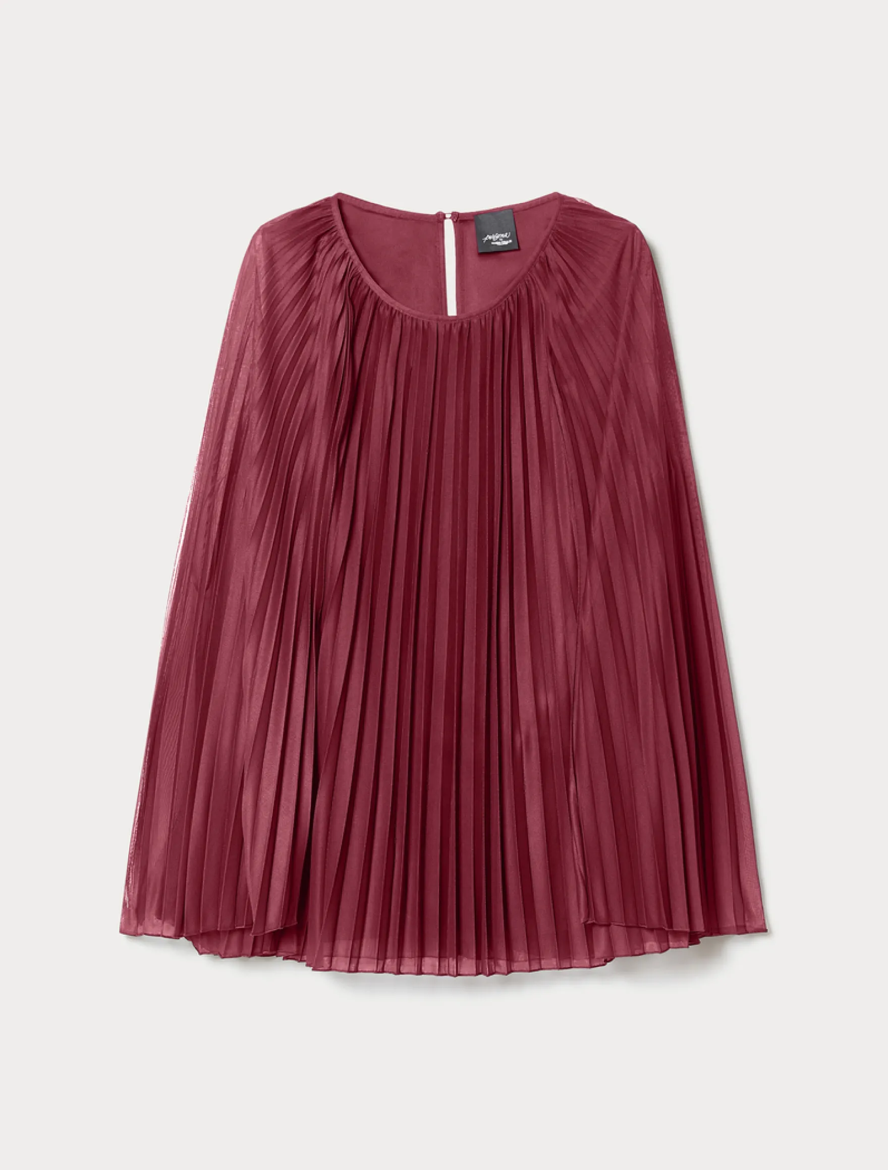 Blusa in jersey plissé - ROSA SCURO