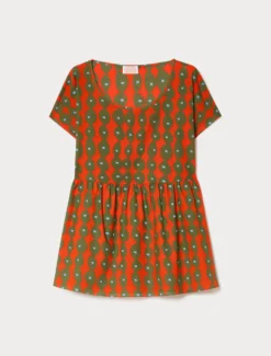 Blusa in mussola di cotone - CORALLO