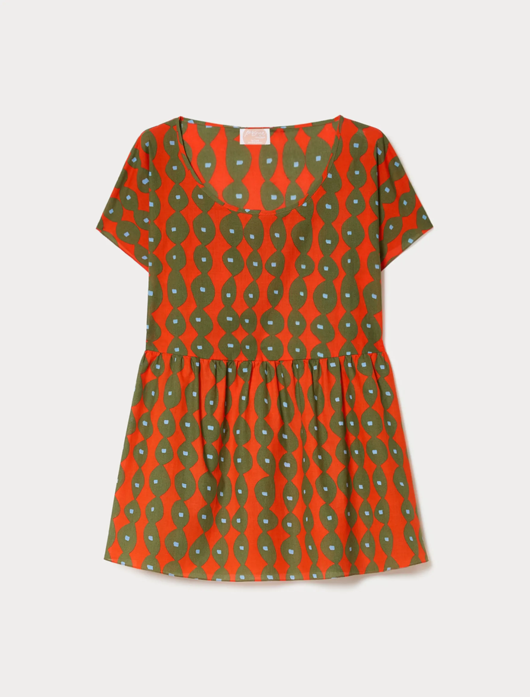 Blusa in mussola di cotone - CORALLO