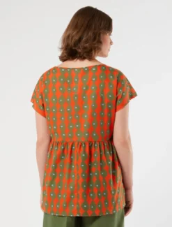 Blusa in mussola di cotone - CORALLO