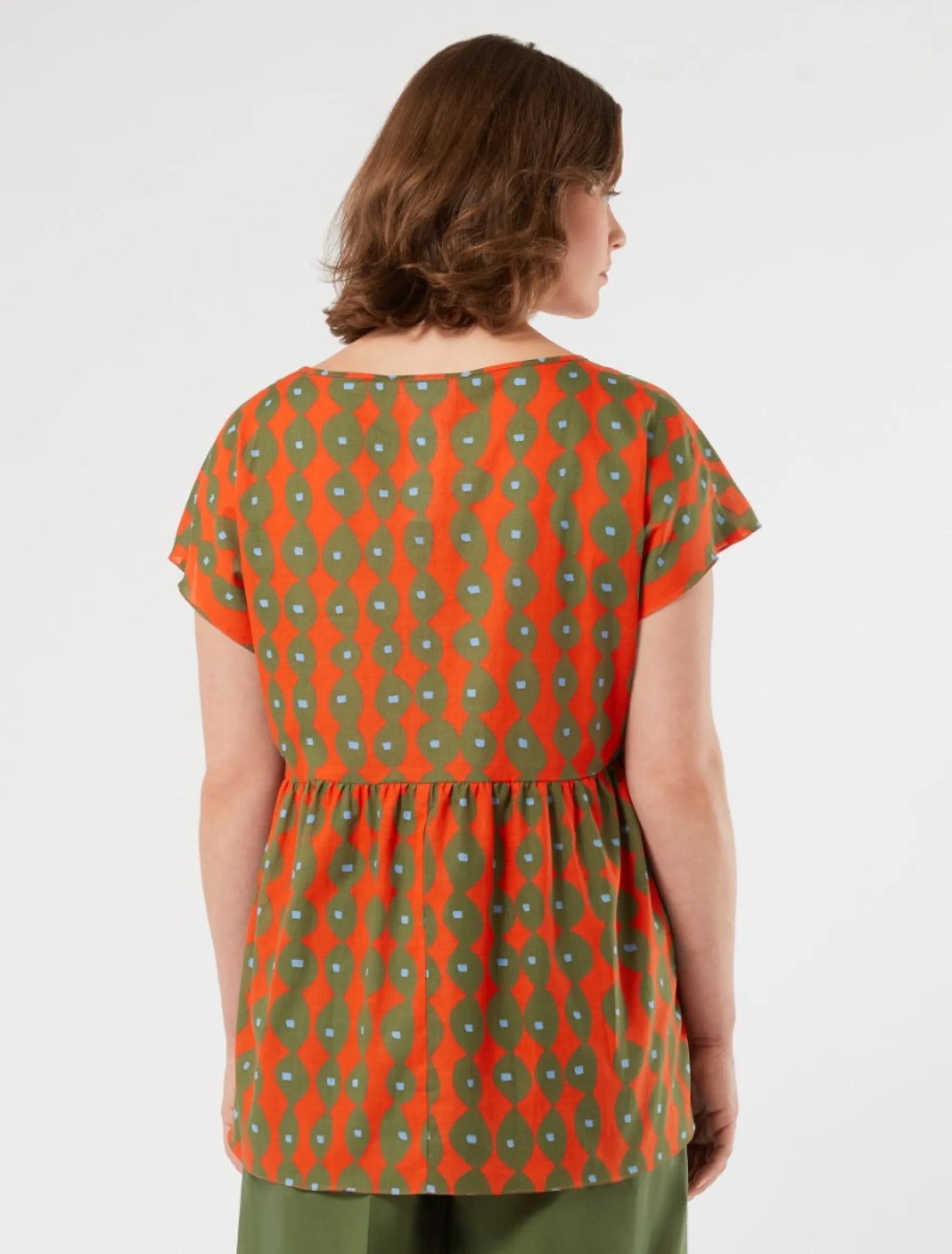 Blusa in mussola di cotone - CORALLO