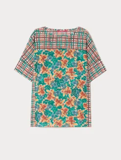 Blusa in mussola di cotone - MULTICOLOR