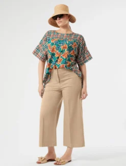 Blusa in mussola di cotone - MULTICOLOR