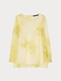 Blusa in organza di seta - GIALLO CHIARO