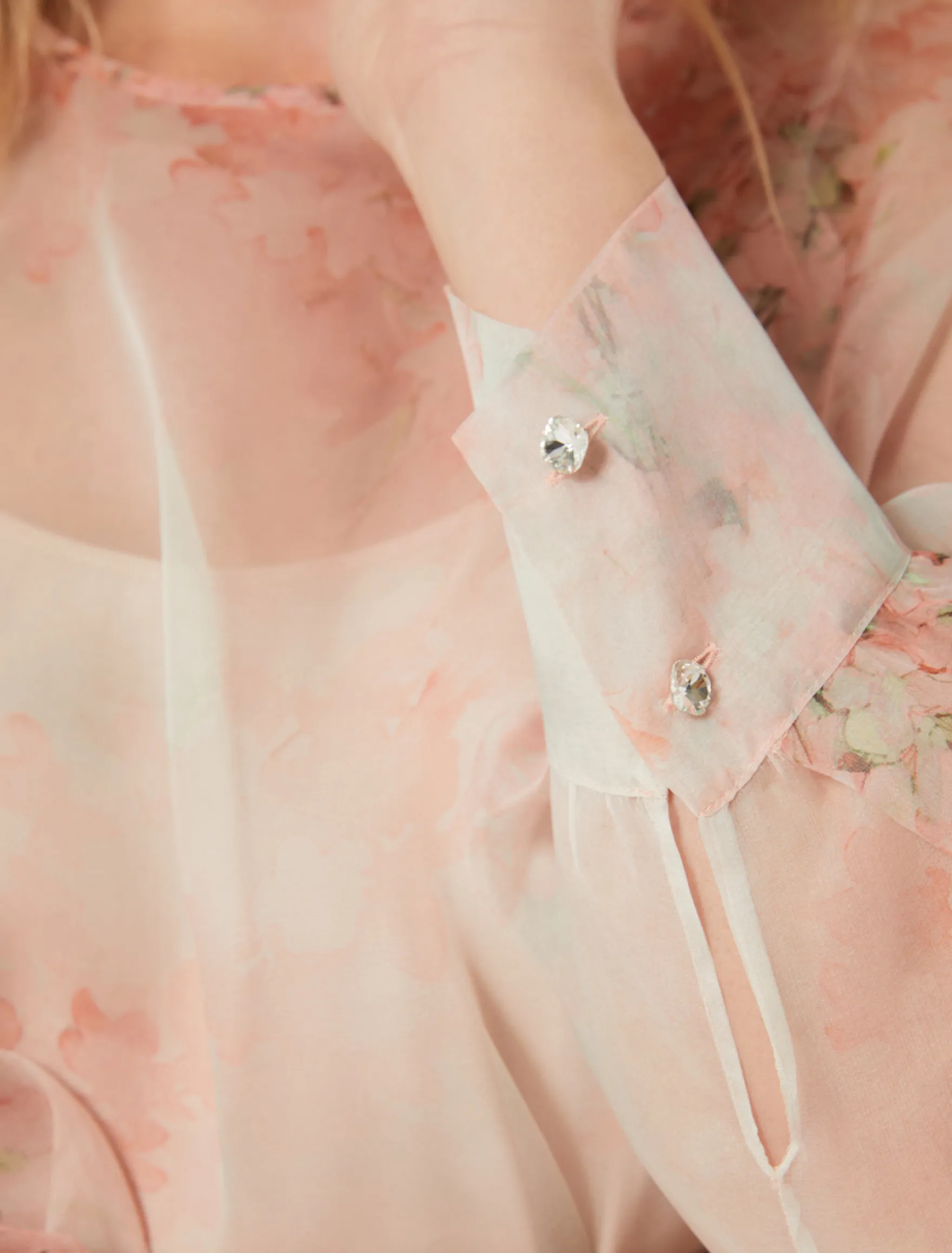 Blusa in organza di seta - ROSA