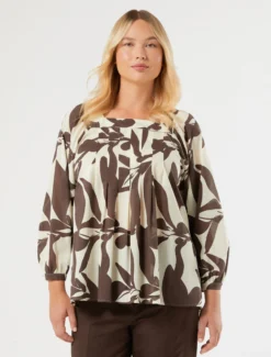 Blusa in popeline di cotone - AVORIO