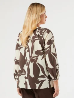 Blusa in popeline di cotone - AVORIO