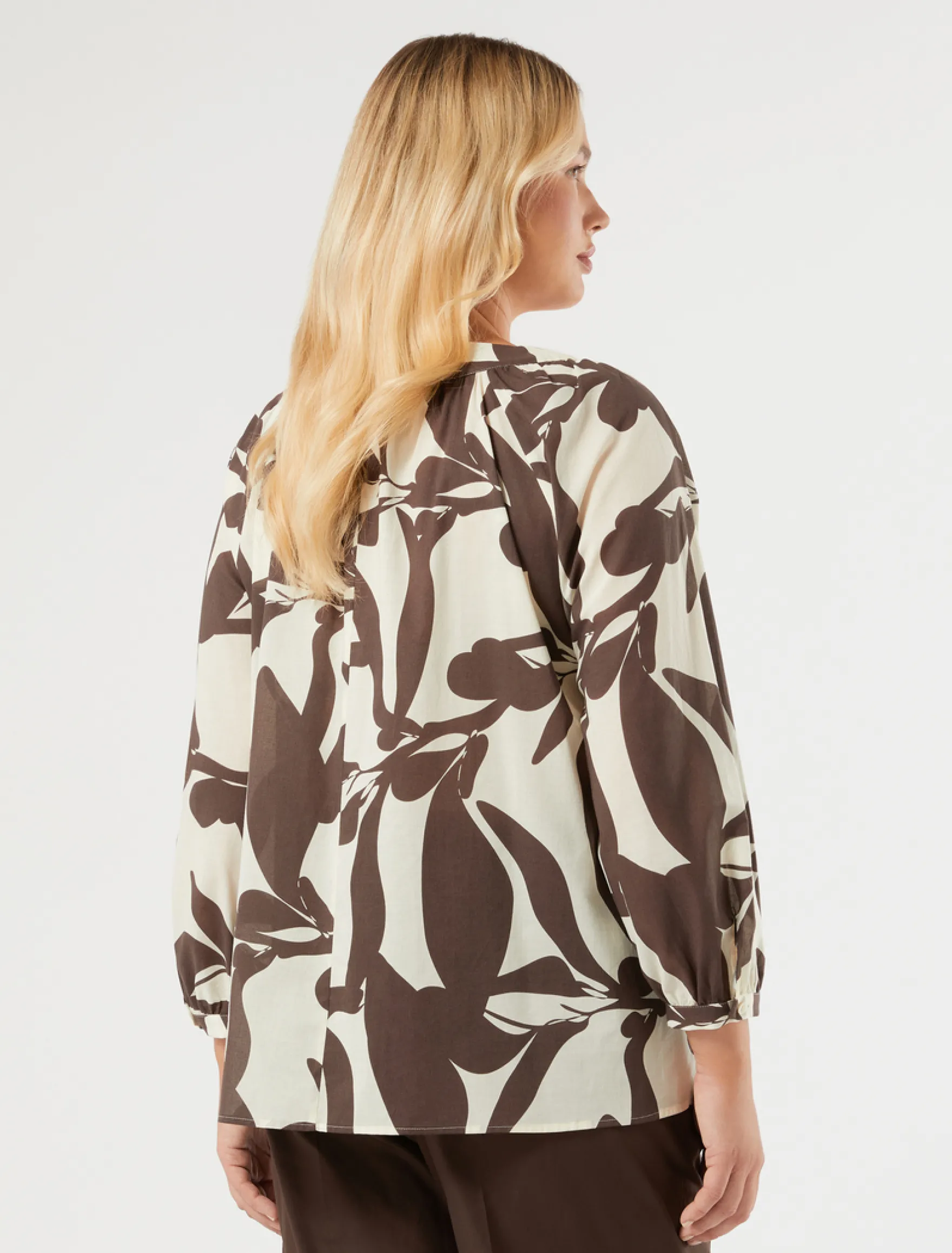 Blusa in popeline di cotone - AVORIO