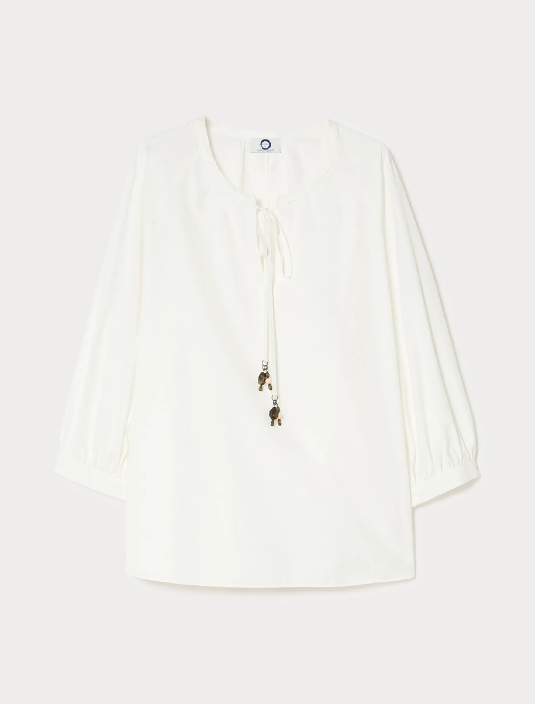 Blusa in popeline di cotone - AVORIO