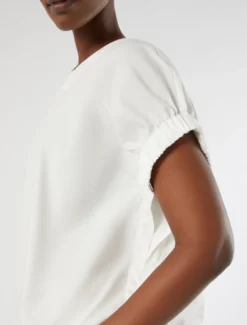 Blusa in popeline di cotone - AVORIO