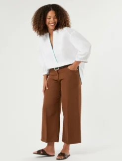 Blusa in popeline di cotone con ricami - BIANCO OTTICO