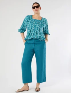 Blusa in popeline di cotone - VERDE