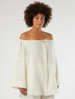 Blusa in puro lino - AVORIO