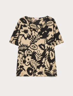 Blusa in raso viscosa - BEIGE