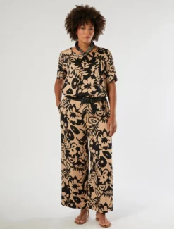 Blusa in raso viscosa - BEIGE
