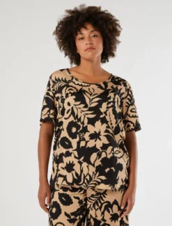 Blusa in raso viscosa - BEIGE