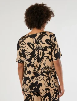 Blusa in raso viscosa - BEIGE