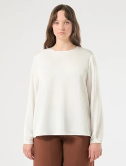 Blusa in satin - BIANCO