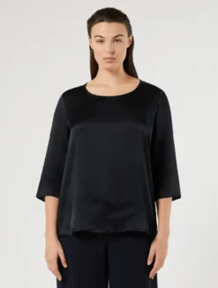 Blusa in satin - BLU NOTTE