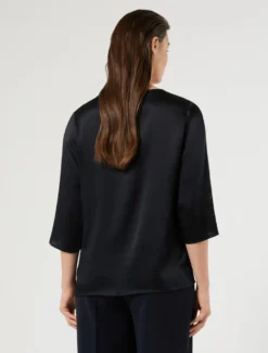 Blusa in satin - BLU NOTTE