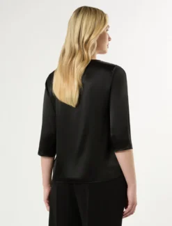 Blusa in satin - NERO