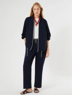 Bomber in jersey - BLU NOTTE